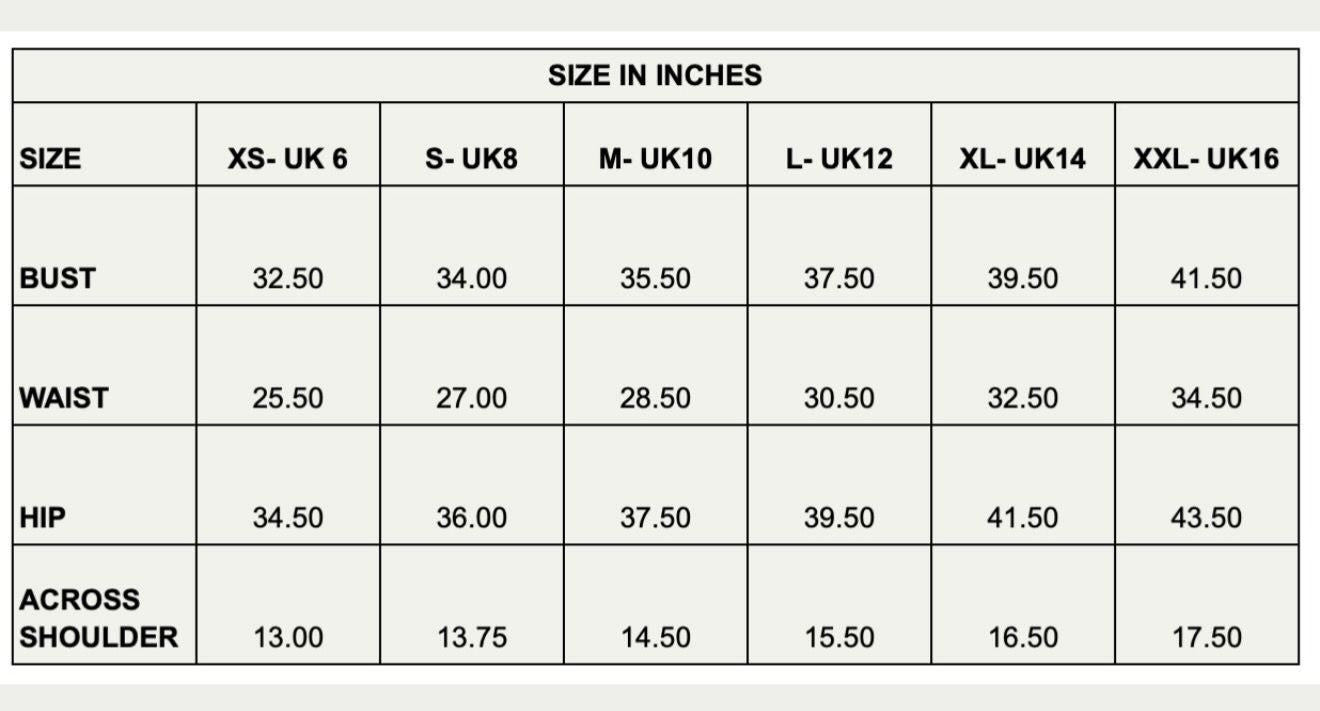 Size chart