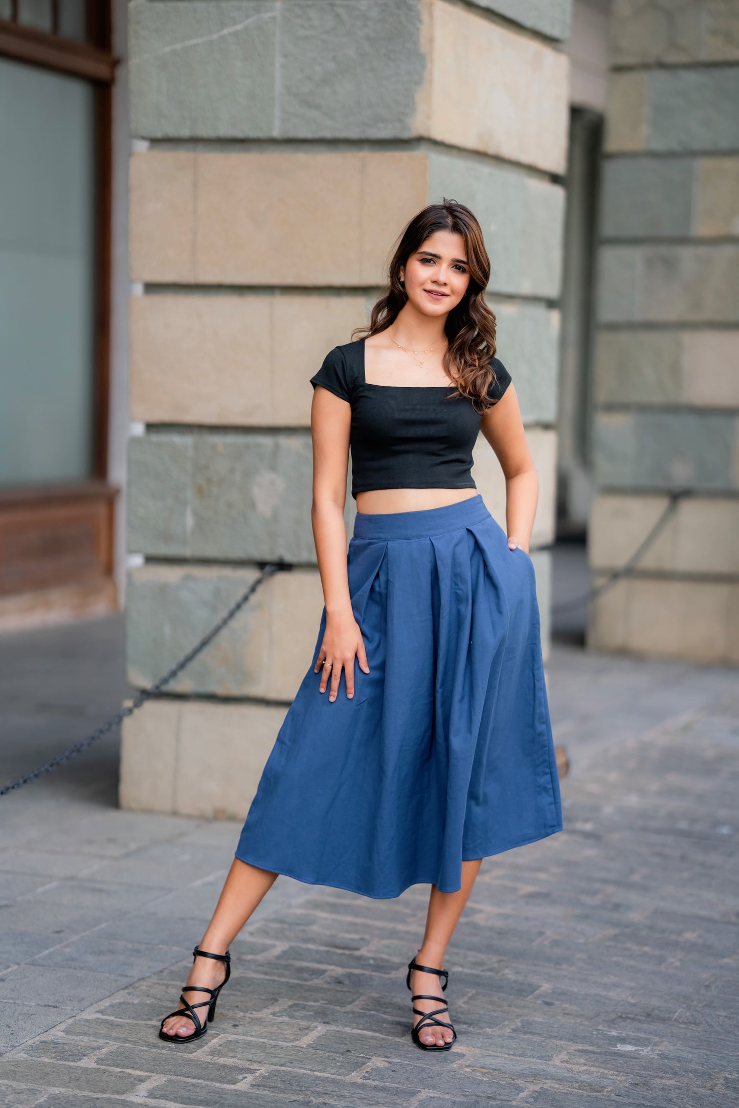Evening Ink Midi Skirt