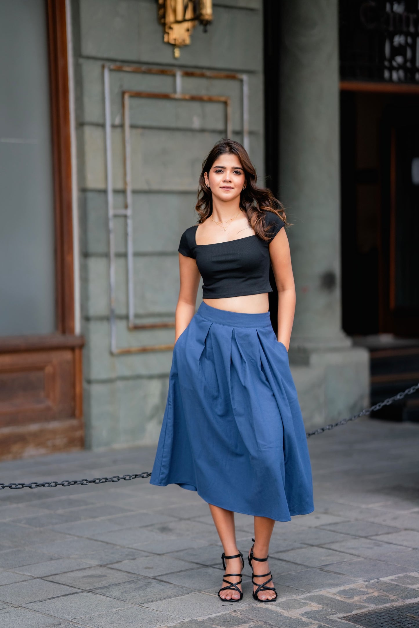 Evening Ink Midi Skirt